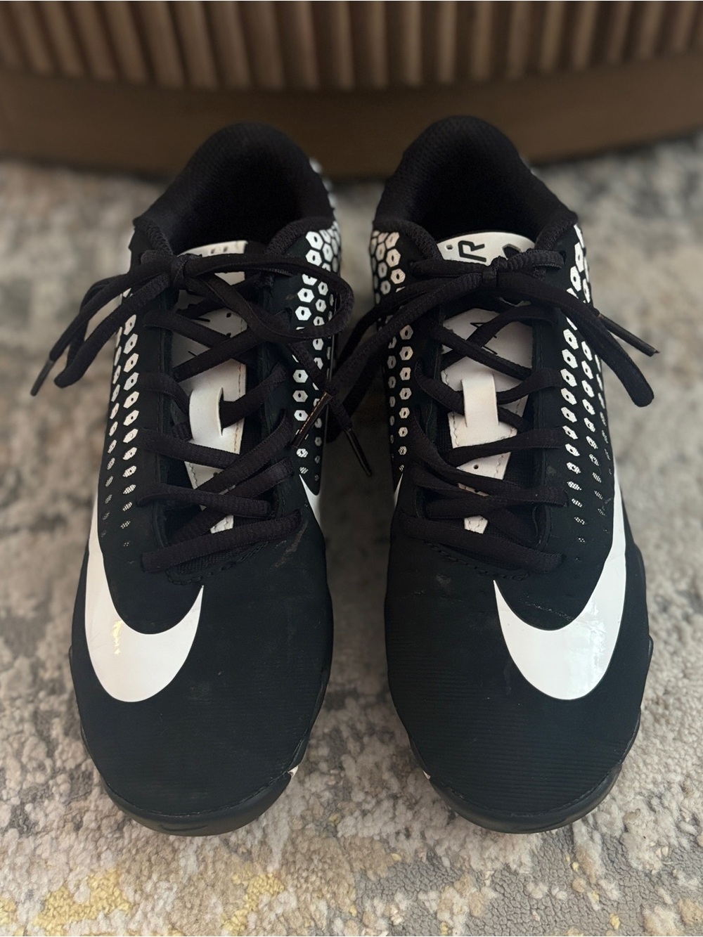 Nike Vapor Ultrafly 2 Keystone Youth Baseball Cleats Black White Size 4.5Y